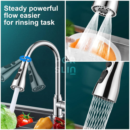 💧✨ 3-in-1 Rotating Kitchen Sink Faucet – Save Water, Clean Faster! 🚿🍽