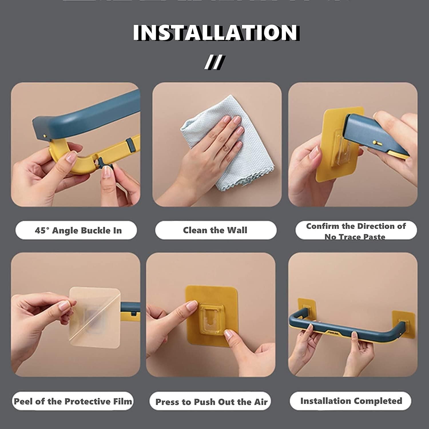 🛋️🛠 Space Saver Towel Holder with Hooks – Perfect for Bathroom & Kitchen!